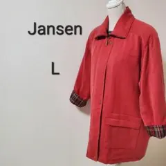 ジャンセン　Jansen　バーガンディ　タータンチェック　レトロ　プレッピー　L