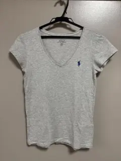 POLO RALPH LAUREN グレー Vネック Tシャツ XS