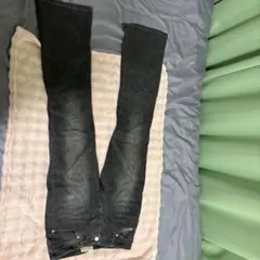 フレアパンツ ダークブルー スキニージーンズ