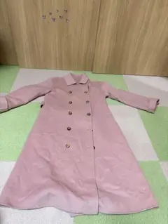 ピンク ダブルボタン ロングコート レディース 秋冬 アウター