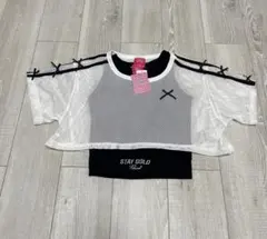 【新品】メッシュ　トップス　キッズ　ダンス　半袖　　　　　　160㎝