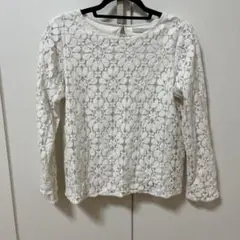 chocol raffine robe レース長袖シャツ M ホワイト