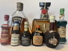 【昭和レトロ古酒8本セット・未開封】 サントリーウイスキー特級他ミニボトルセットのサムネイル