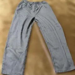 グレー ストレートパンツ ゴムウエストイージーパンツ