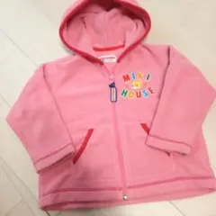 美品90サイズ ミキハウス フリースジャケット ピンク