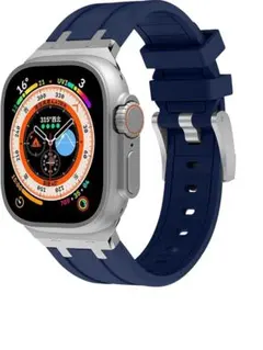 バンド アップルウォッチ ソフトシリコン ベルト 高品質 ネイビー