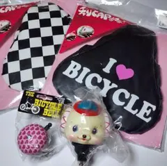 ​【未使用】レトロ 自転車 サドルカバー ベル セット スイマー SWIMMERのサムネイル