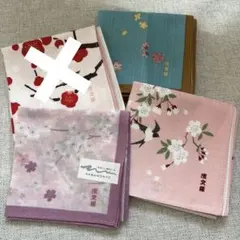 【新品】濱文様 春色 小風呂敷 ハンカチ 3枚おまとめ売り