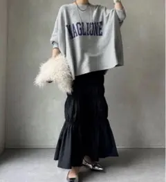 DOUDOU ポンチョニット　黒のサムネイル
