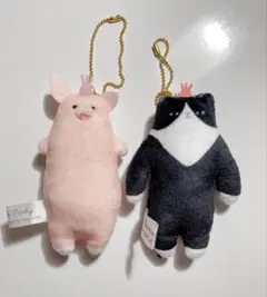 ルーミーズパーティ ブタ・ネコ キーホルダー2点セット