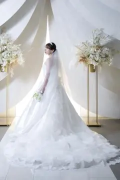 ウエディングドレス＋ティアラ＋イヤリング＋ネックレス