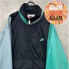 USA製90s古着◆NIKE ナイキ ハーフジップ ナイロンジャケット メンズL