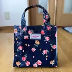 再上陸前 キャスキッドソン ミニトート ハンドバッグ フラワー 花柄 ネイビー
