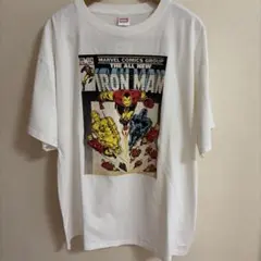 MARVEL Iron Man コミック柄 Tシャツ ホワイト Lサイズのサムネイル