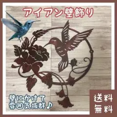 アイアン 壁飾り ハチドリ風(■ウォールアート■ハチドリ柄■インテリア■鳥)