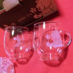 ベルメゾン ディズニー くまのプーさん ガラス　マグカップ　2個　千趣会