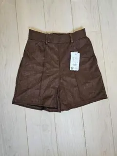 タグ付き ショートパンツ ブラウン