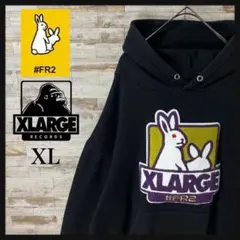2664U 【超人気コラボＸＬ】FR2×X-LARGE☆パイルロゴ色情兎パーカー