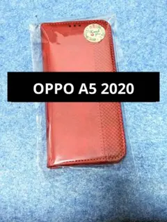 OPPO A5 2020 手帳型ケース レッド スマホカバーのサムネイル