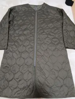 モスグリーン 中綿 キルティングロングコート 秋冬 軽量 大人カジュアル