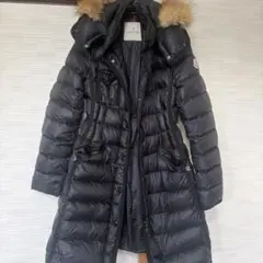 美品MONCLER Hermifurロングダウン ファー ダウンコート 黒 00