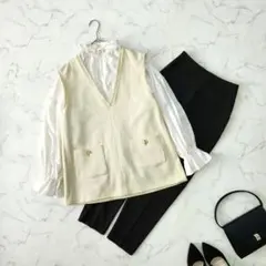 新品あり✨ セレモニー3点セット ツイード ジレ きれいめコーデ 入学式 通勤