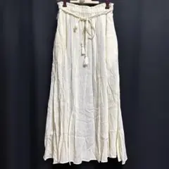 【新品タグ付き】¥8,900 コムサイズム アイボリー リネン ロングスカート
