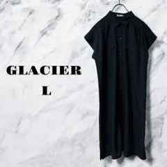 【ヴィンテージ】GLACIER シャツワンピース 半袖 胸ポケット スリット L