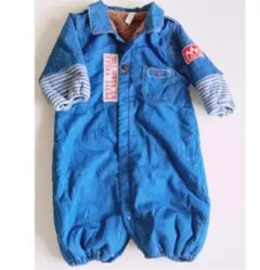 防寒　モコモコロンパース　長袖　厚手　50〜70