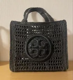 ✨タグ付き✨未使用　トリーバーチ　かごバック　　ショルダーバッグ　デカロゴ　黒 Tory Burch - トリーバーチ Tory Burch チェーン ロゴ カバン