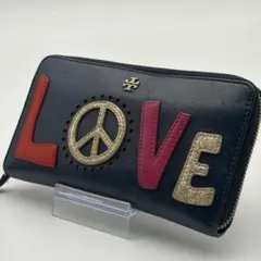 Tory Burch 長財布 LOVE ネイビー ラウンドファスナーのサムネイル
