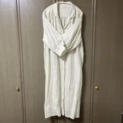 No.127 Rose Tiaraリネン100%シャツロングワンピース前開き46