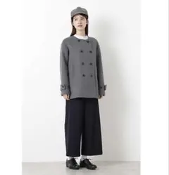 ［美品］HUMAN WOMAN タスマニアウールセミワイドパンツのサムネイル
