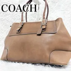 COACH コーチ レザー トートバッグ 肩かけ ブラウン 本革 A4収納可