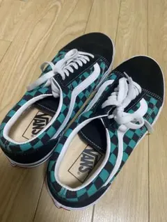 VANS ブラック/ターコイズチェック スニーカー
