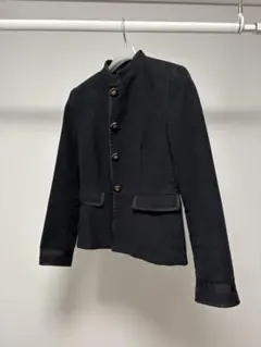 【ZARA】ノーカラー ブラックジャケットM