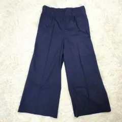 バナナリパブリック ワイドパンツ ネイビー XS〜Ｓ オフィスカジュアル 通勤