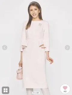 CELFORD 新作 ロングスリーブ ぺプラム タイトワンピース