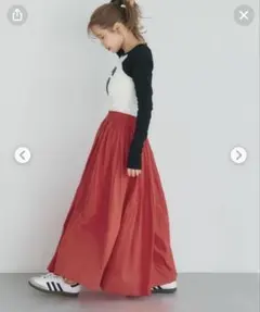 coca コットンボイルフレアスカート redのサムネイル