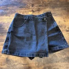 guのミニスカート　ダークデニム ラップスカート ミニ丈　デニムラップスカート