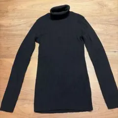 無印良品 タートルネックニット ブラック M