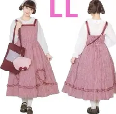 【新品タグ付き】 青木美沙子 ジャンパースカート ギンガム チェック 赤 LL