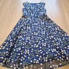 ストロベリーフィールズ グレース ノースリーブワンピース 総柄