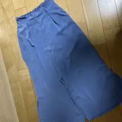 アースミュージックアンドエコロジー　ワイドパンツ　フリー　青