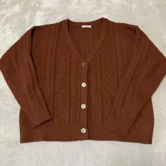 niko and ... ブラウン ケーブルニット カーディガン