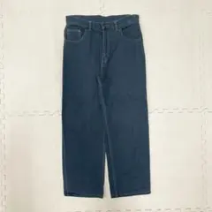 カジュアル デニム ジーンズ メンズ ストレート ワイド インディゴ レーヨン混のサムネイル
