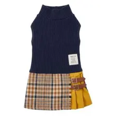 TINOTITO 犬用ワンピース チェック柄 ニットワンピース ＸＬ