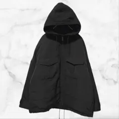 美品【ユニクロ】ハイブリッドダウンオーバーサイズパーカ 黒(M)ダウン フェザー