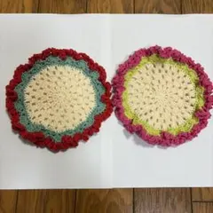 ハンドメイド　カーネーションコースター　母の日