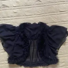 ファー付き シフォンボレロ ブラック 9R